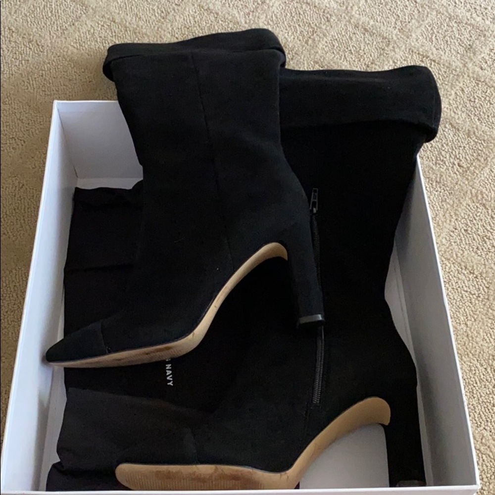 Something navy suede boots